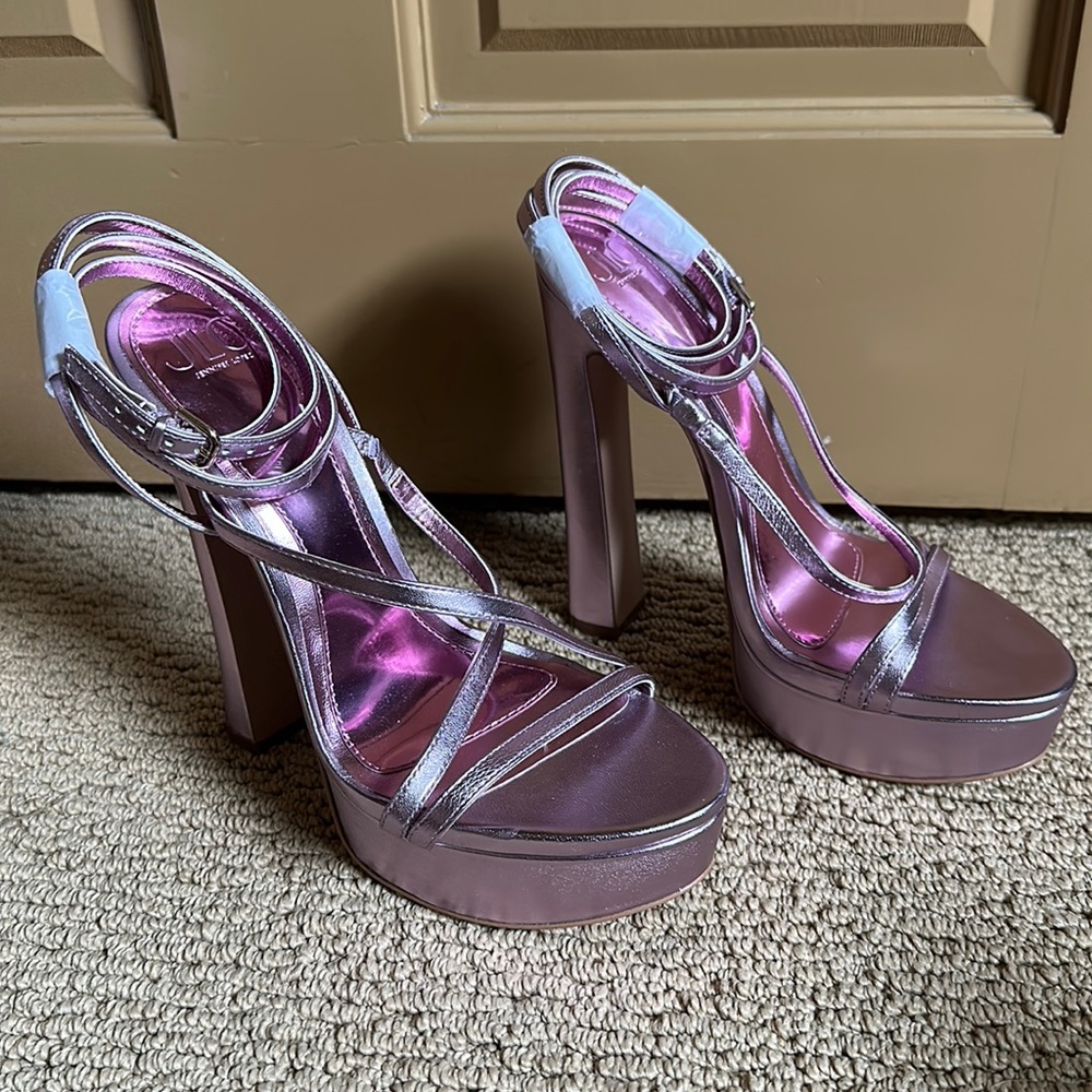 Metallic Pink Revolve x JLo by Jenifer Lopez Platform Heels